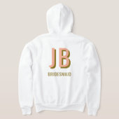 Coral + Brown Monogram Wedding Party Zip-Up Hoodie (AblageHinten)