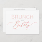 Coral Brunch Bubbly Bridal Shower Typography (Vorne/Hinten)