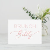 Coral Brunch Bubbly Bridal Shower Typography (Stehend Vorderseite)