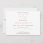 Coral Brunch  Bubbly Bridal Shower Typography (Rückseite)