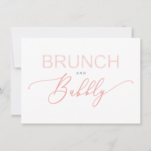 Coral Brunch  Bubbly Bridal Shower Typography (Vorderseite)