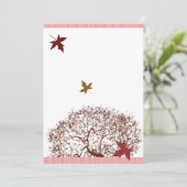 Coral Burgundy Red Limon Tree Einladung Hochzeit (Stehend Vorderseite)