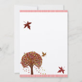 Coral Burgundy Red Pink Tree Einladung Hochzeit (Vorderseite)