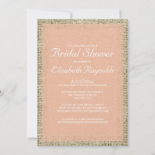 Coral Burlap Bridal Dusche Einladungen