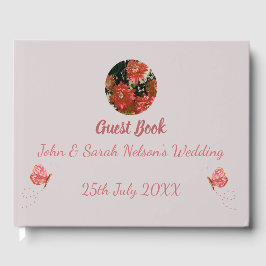 Coral Butterflies Floral Country Gästebuch