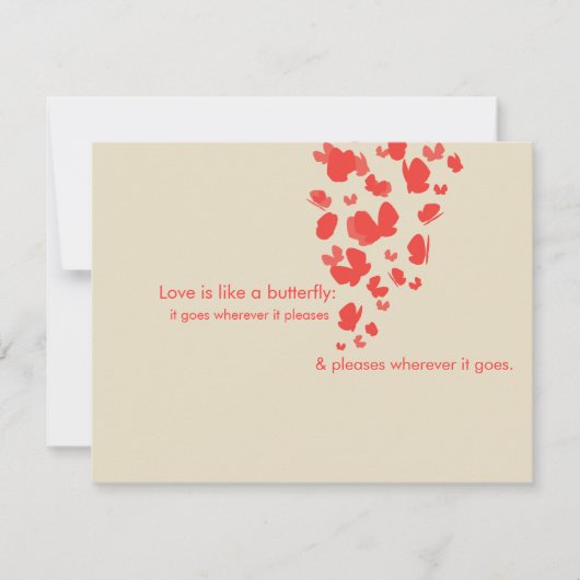 Coral Butterfly Save the Date Einladung (Vorderseite)