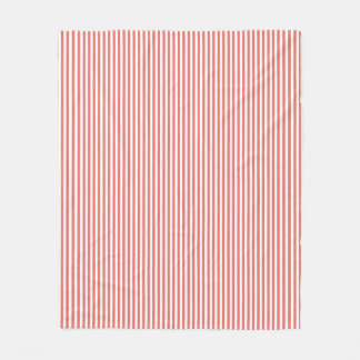 Coral Button Stripe Fleece Blanket