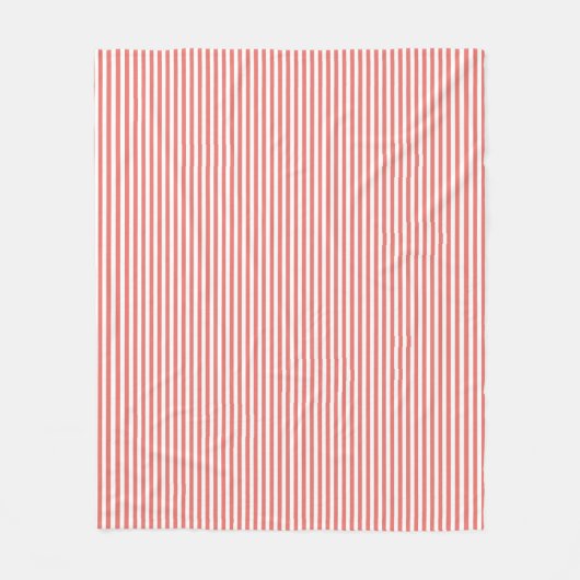 Coral Button Stripe Fleece Blanket (Vorderseite)