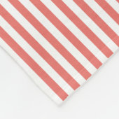 Coral Button Stripe Fleece Blanket (Ecke)