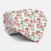 Coral Carnation Neck Tie Krawatte (Gerollt)