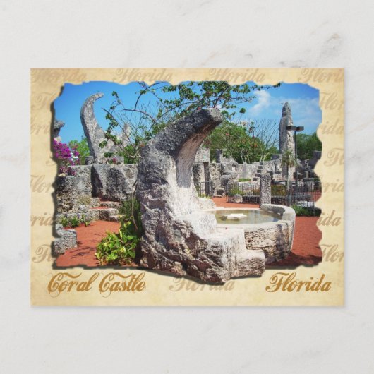 Coral Castle, Florida - Mondbrunnen Postkarte (Vorderseite)