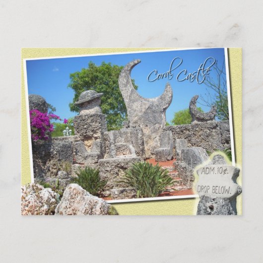 Coral Castle, Homestead, Florida Postkarte (Vorderseite)