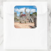 Coral Castle Quadratischer Aufkleber (Tasche)