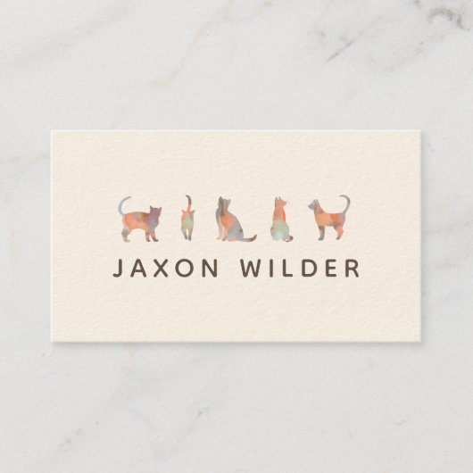 Coral Cat Silhouette Cloud Sunset Minimal Visitenkarte (Vorderseite)