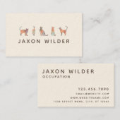 Coral Cat Silhouette Cloud Sunset Minimal Visitenkarte (Vorne/Hinten)