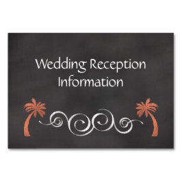 Coral Chalkboard Beach Hochzeitstich Empfang Beila Tischnummer