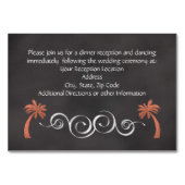 Coral Chalkboard Beach Hochzeitstich Empfang Beila Tischnummer (Rückseite)