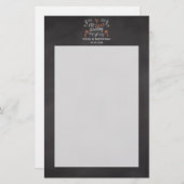 Coral Chalkboard Script Beach Wedding Briefpapier (Vorne/Hinten)