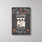 Coral Chalkboard Script Beach Wedding Leinwanddruck (Vorderseite)