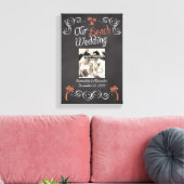 Coral Chalkboard Script Beach Wedding Leinwanddruck (Insitu (Wohnzimmer))