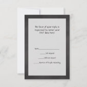 Coral Chalkboard Script Beach Wedding RSVP Karte (Rückseite)