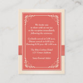 Coral Champagne Floral Wedding Card Begleitkarte (Rückseite)