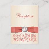 Coral Champagne Floral Wedding Card Begleitkarte (Vorderseite)