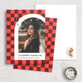 Coral Checkered Arch Foto Abschluss Annoucement Ankündigung