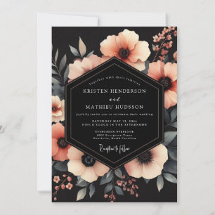 Coral Chiaroscuro Blütenhochzeit Einladung
