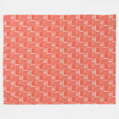 Coral Chic Mod Design Fleecedecke (Vorderseite (Horizontal))