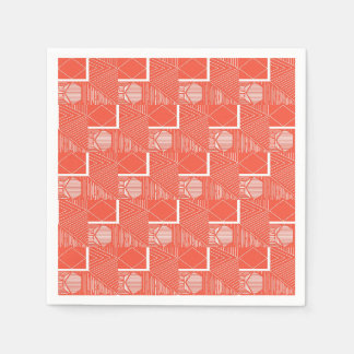 Coral Chic Mod Design Serviette