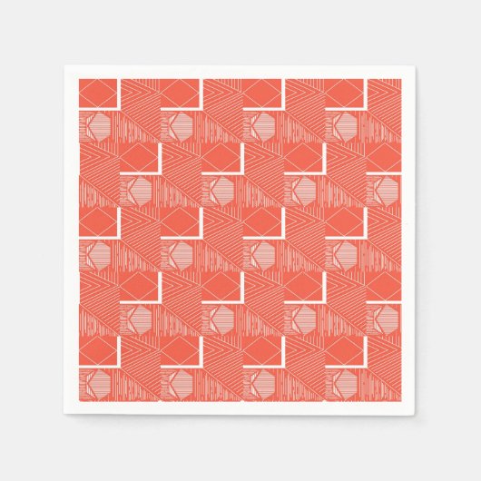 Coral Chic Mod Design Serviette (Vorderseite)