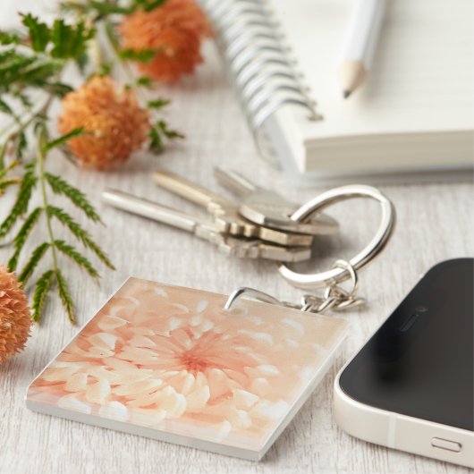 Coral Chrysanthemum Schlüsselanhänger (Vorderseite rechts)