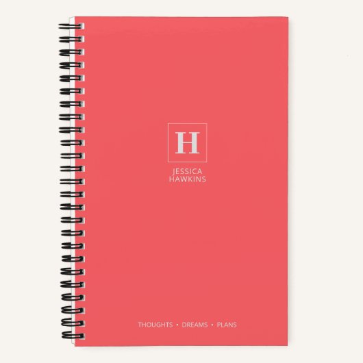 Coral Classic Monogram Notizblock (Vorderseite)