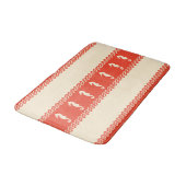 Coral Coastal Seahorses Stripes Badematte (Schrägansicht)