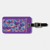 Coral Collage Luggage Tag Gepäckanhänger (Vorderseite horizontal)