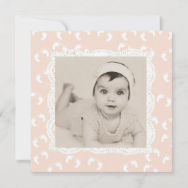 Coral Colored Baby Girl Geburtserklärung Ankündigung