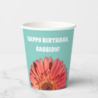 Coral Colored Gerbera Daisy Foto Mint Green