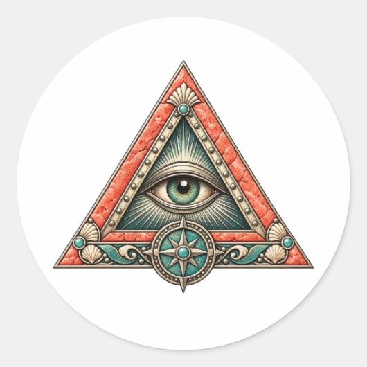 Coral Compass Eye Aufkleber (Vorderseite)
