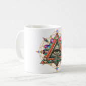 Coral Compass Eye Kaffeetasse (Vorderseite Links)