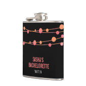 Coral Confetti Personalisierter Junggeselinnen-Abs Flachmann (Links)