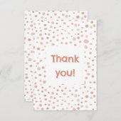 Coral Confetti Wasserfarben Punkte Danke Karte (Vorne/Hinten)