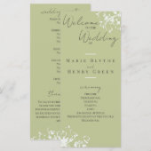 Coral & Cream Filigree Elegantes Hochzeitsprogramm (Vorne/Hinten)