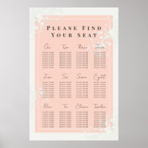 Coral & Cream Filigree Elegantes Seetabelle