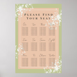 Coral & Cream Filigree Elegantes Seetabelle Poster
