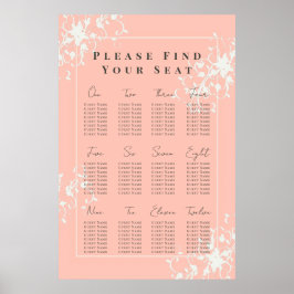Coral & Cream Filigree Elegantes Seetabelle Poster