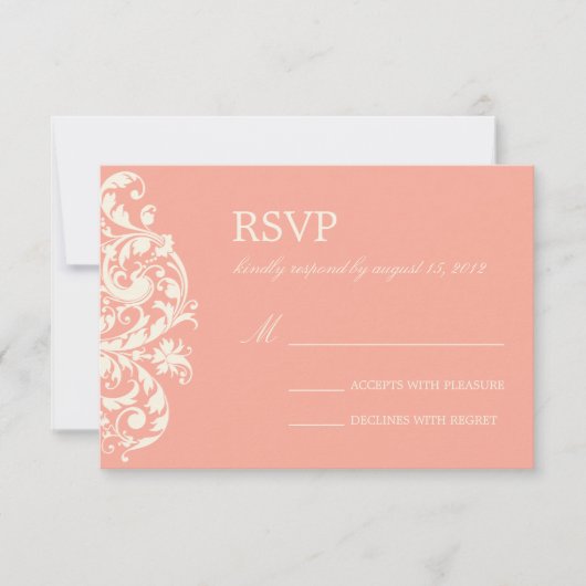CORAL & CREAM GEBLÜHT | HOCHZEIT RSVP (Vorderseite)