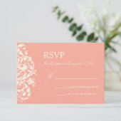 CORAL & CREAM GEBLÜHT | HOCHZEIT RSVP (Stehend Vorderseite)