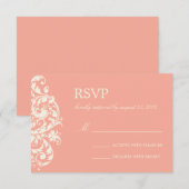 CORAL & CREAM GEBLÜHT | HOCHZEIT RSVP KARTE (Vorne/Hinten)