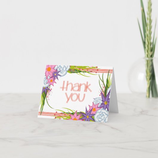 Coral Crush Vielen Dank Dankeskarte (Vorderseite)